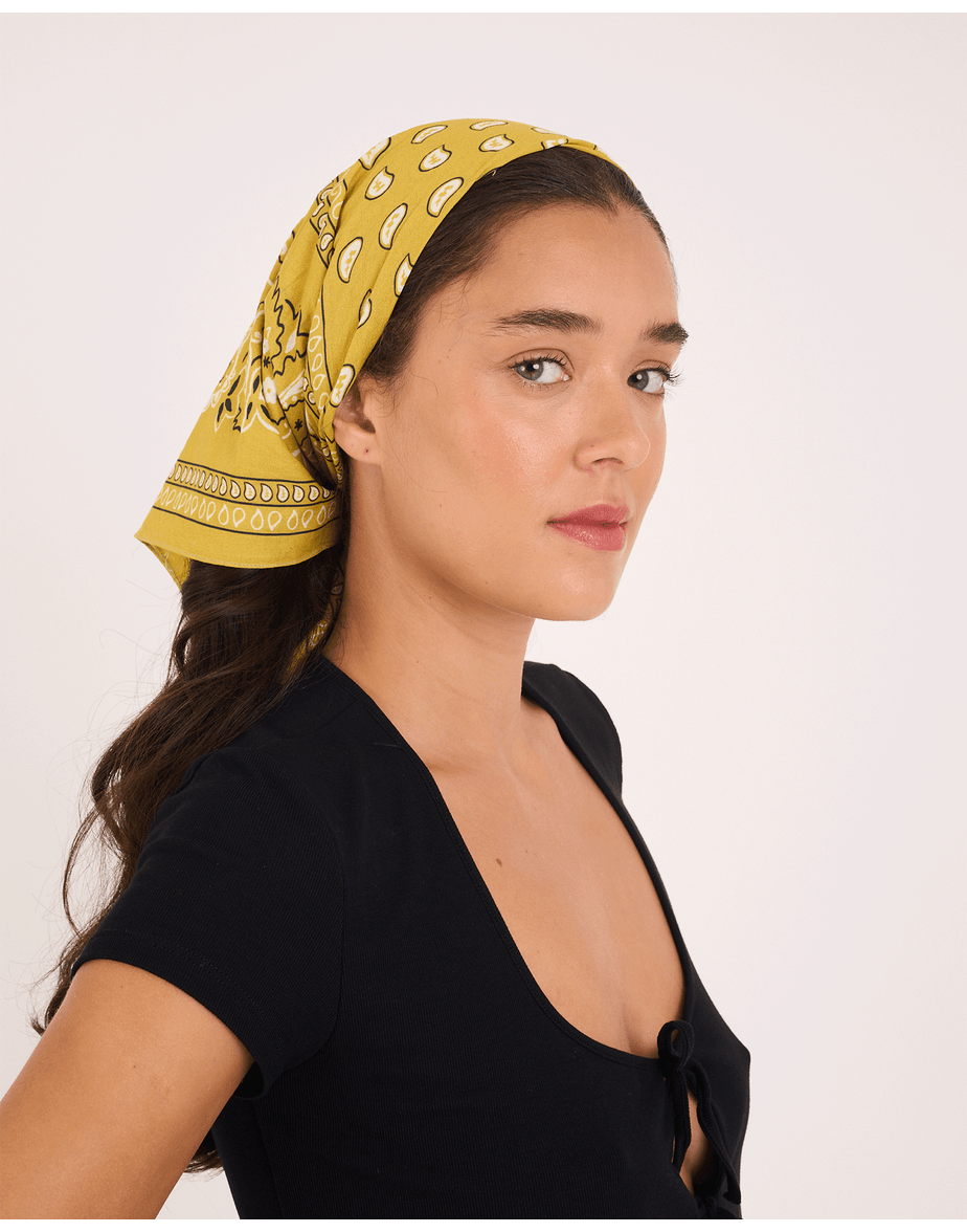Lenço bandana tex estampado verde