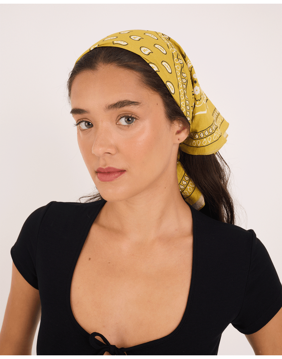 Lenço bandana tex estampado verde