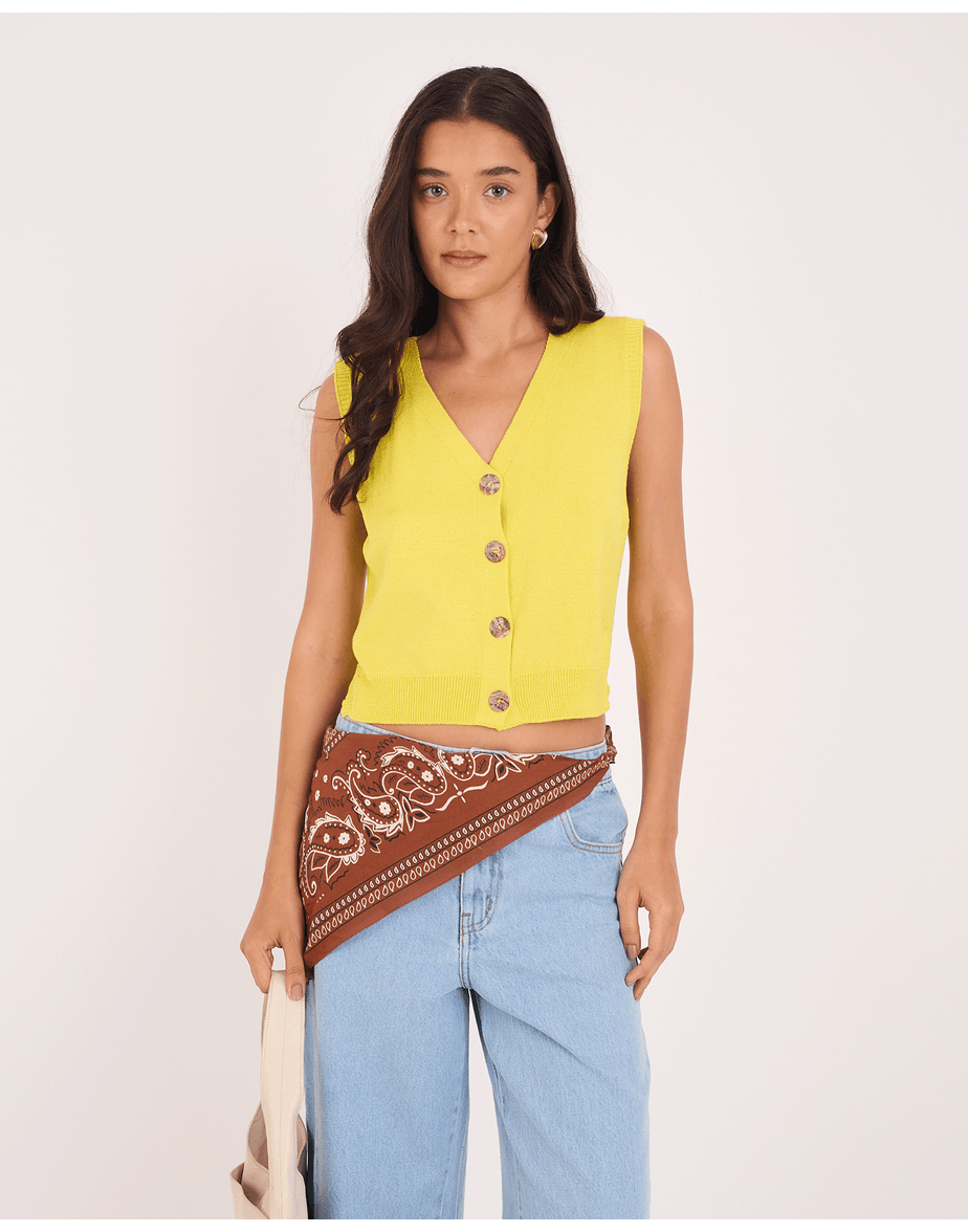 Colete tricot tex verde