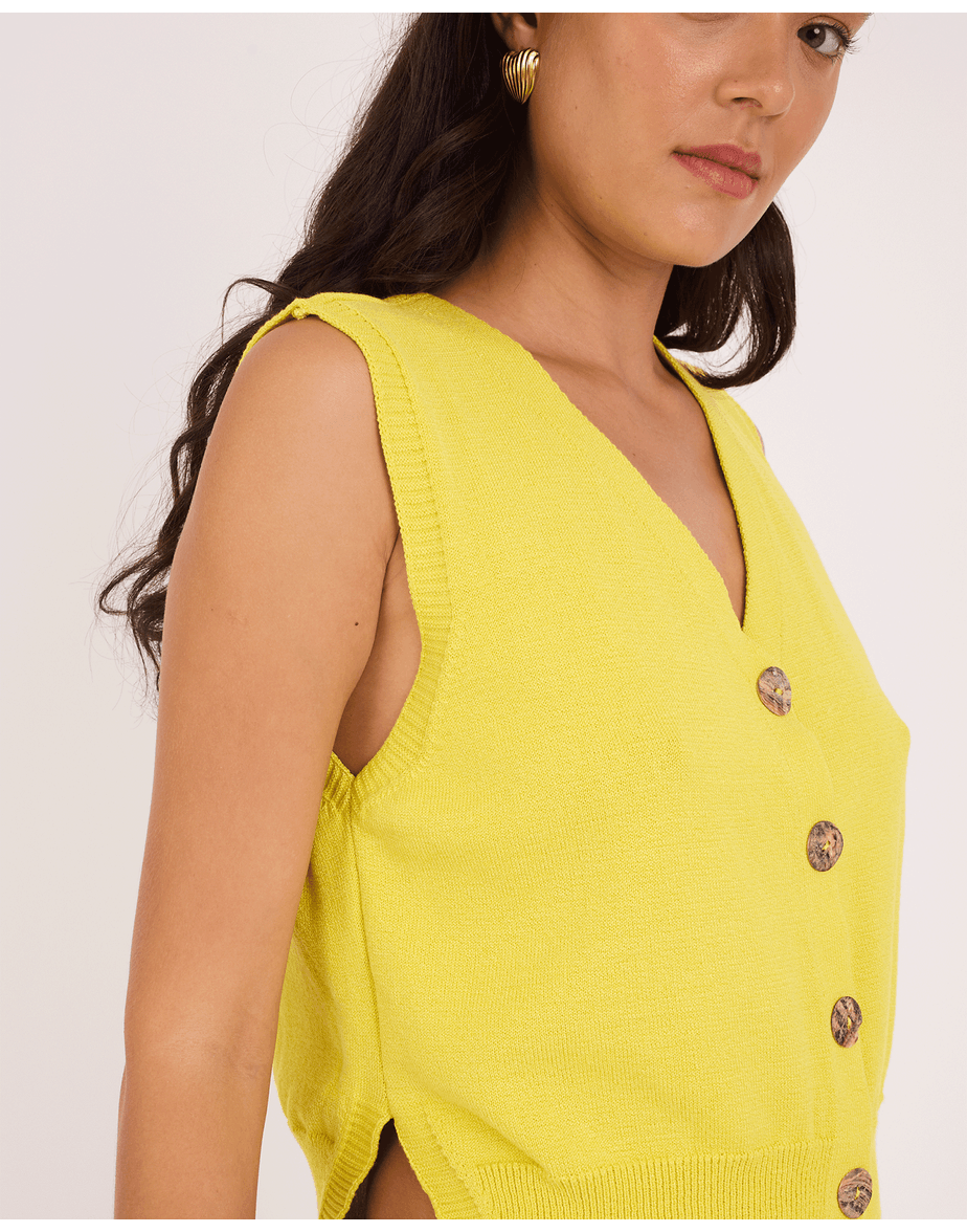 Colete tricot tex verde