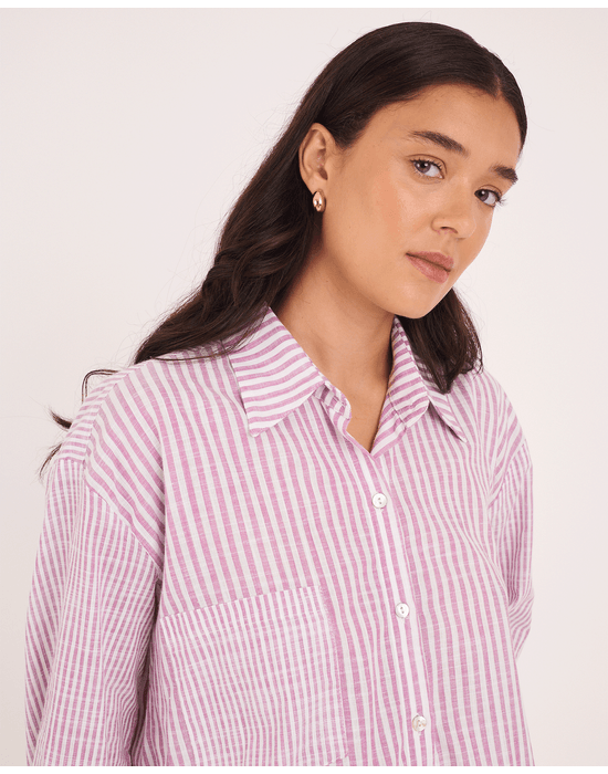 Camisa listras tex listrado vinho
