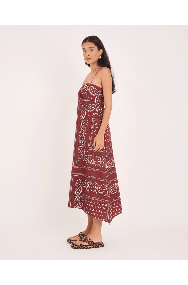 Vestido bandana tex estampado