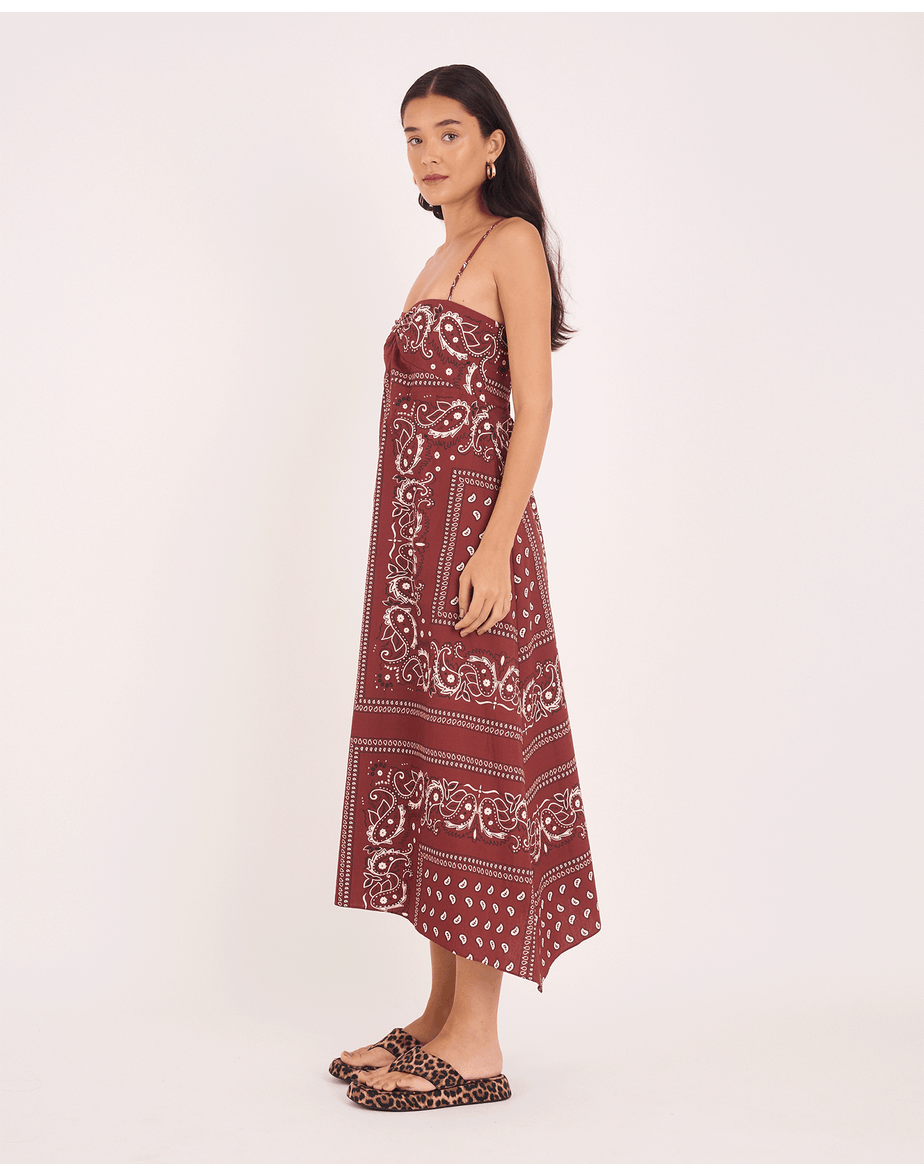 Vestido bandana tex estampado