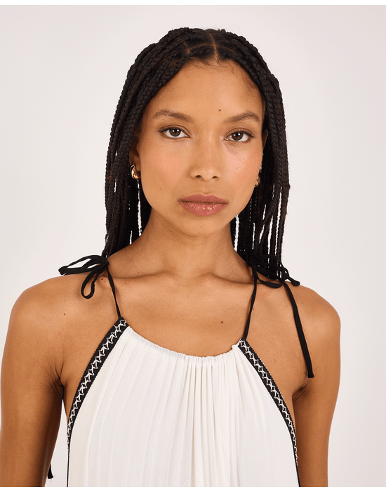 Vestido yala bos preto e off-white