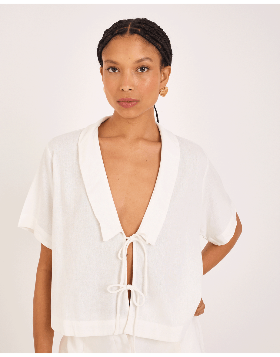 Camisa linho kai off-white