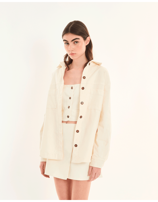 Camisa veludo inv off-white