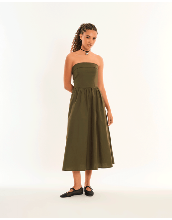 Vestido tricoline inv verde