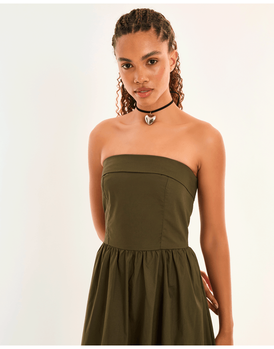 Vestido tricoline inv verde