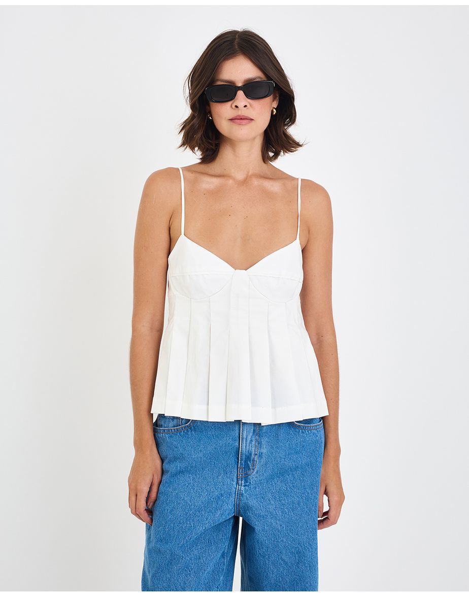 Blusa pregas inv branco