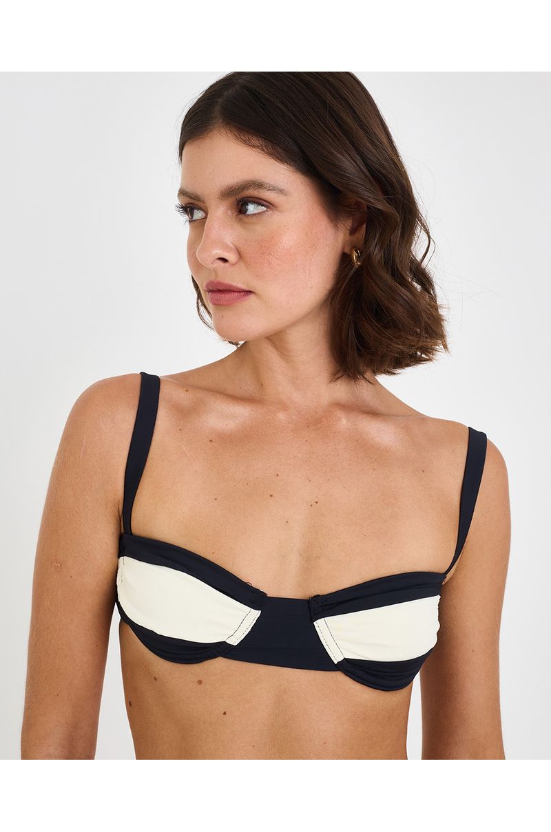 Biquini p/b inv preto e off-white