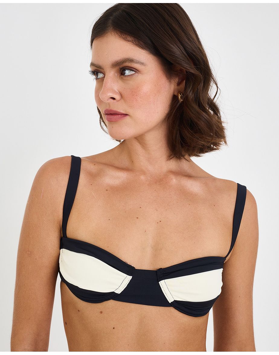 Biquini p/b inv preto e off-white