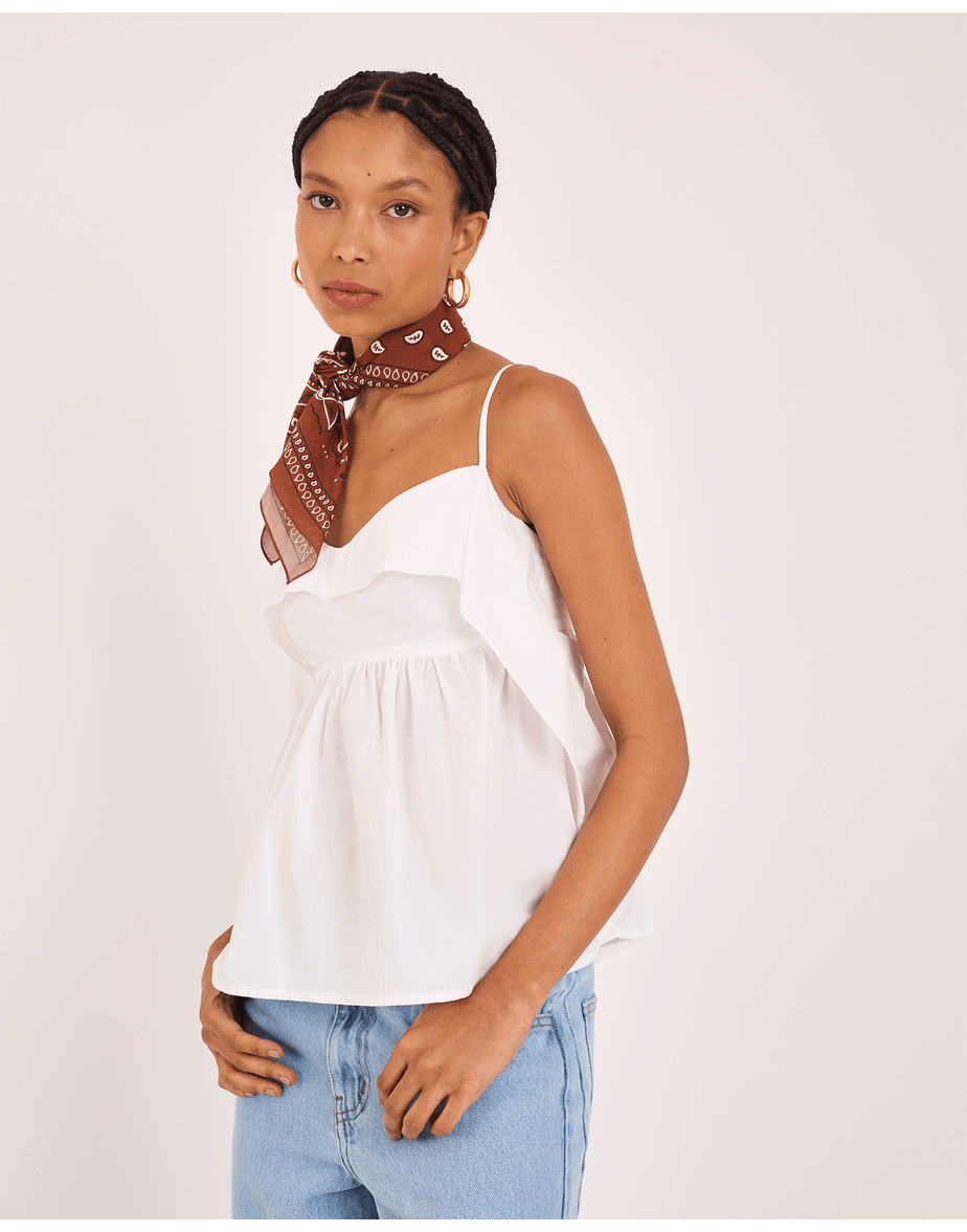 Blusa tricoline kai branco