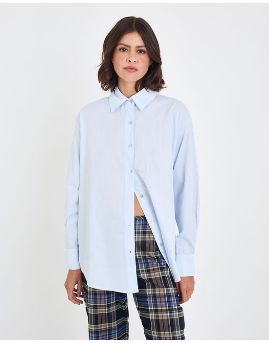 Camisa listras inv listrado azul