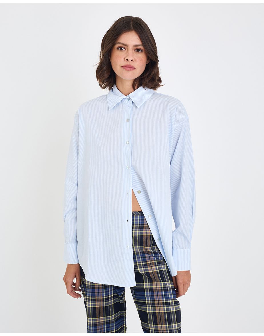 Camisa listras inv listrado azul