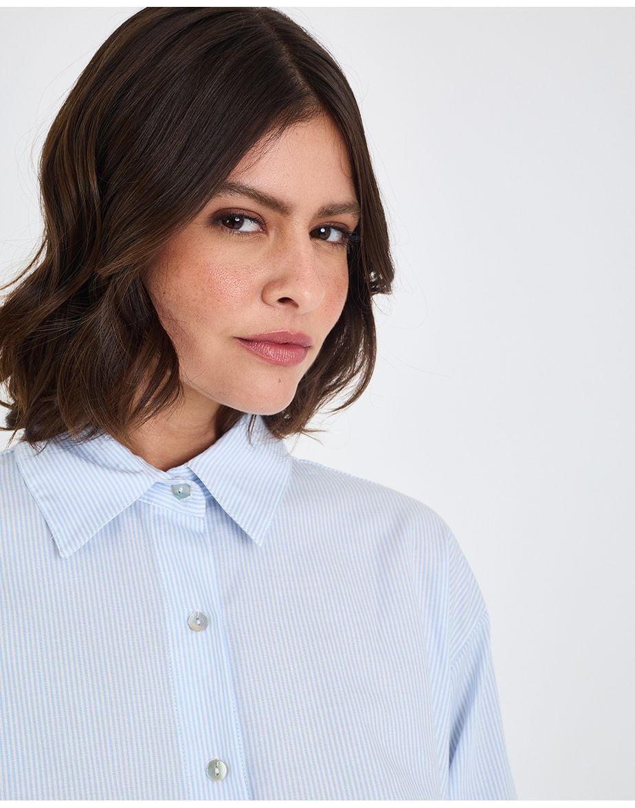 Camisa listras inv listrado azul