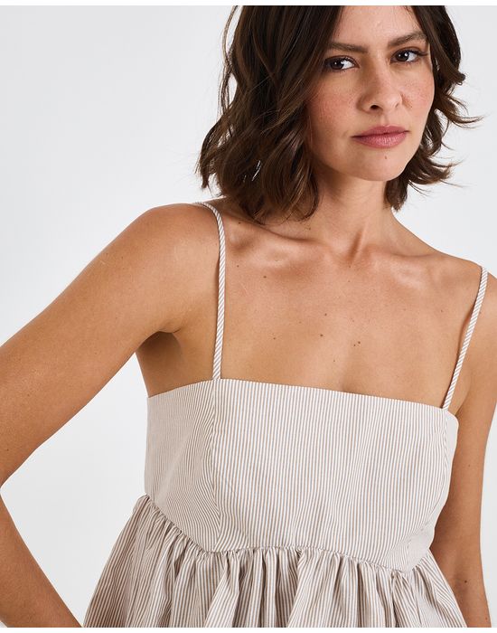 Blusa juan inv listrado bege