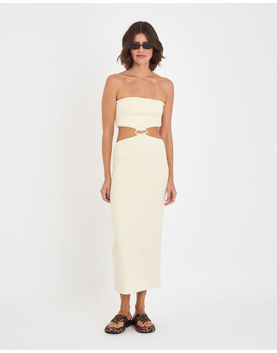 Vestido bandage inv off-white