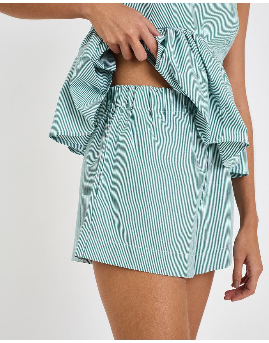 Short juan inv listrado verde