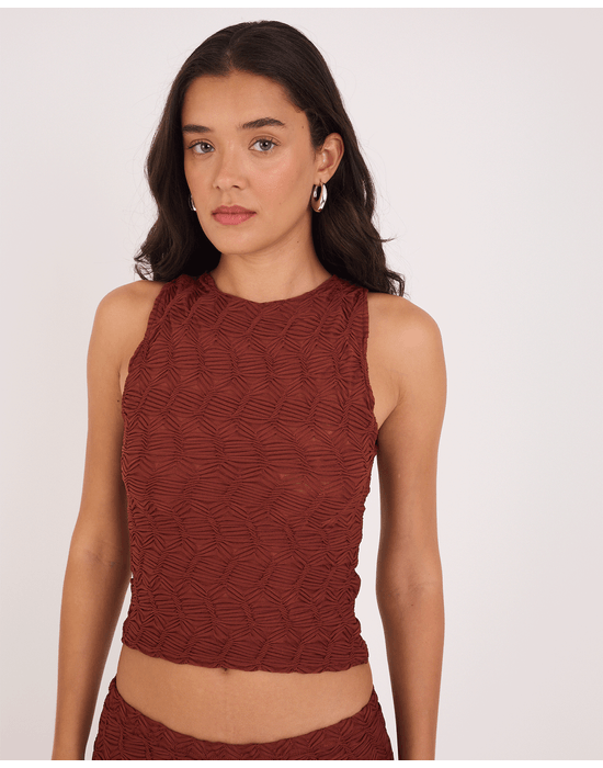 Blusa salina tex marrom