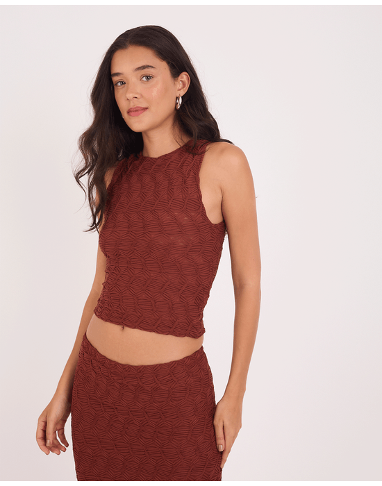 Blusa salina tex marrom