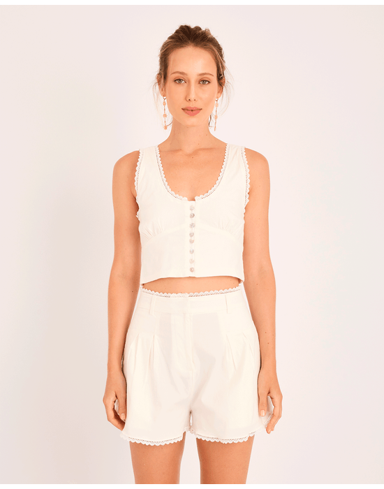 Top detalhe ray off-white