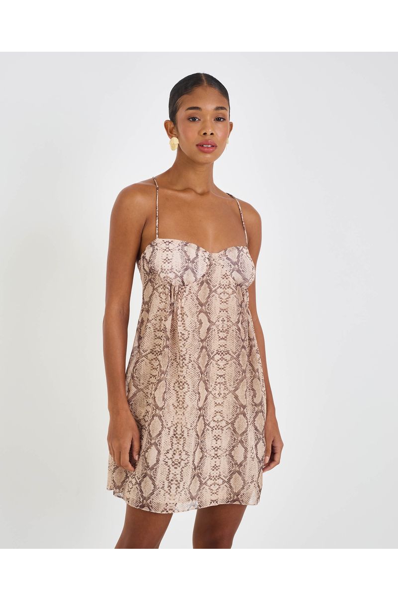 Vestido escama ebi estampado