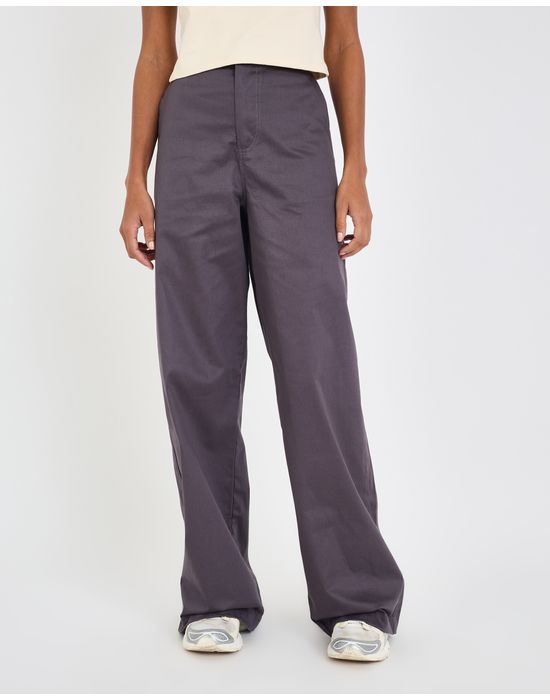 Calça plana ebi cinza