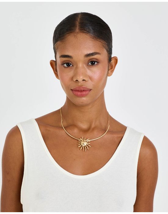 Colar sol ebi dourado