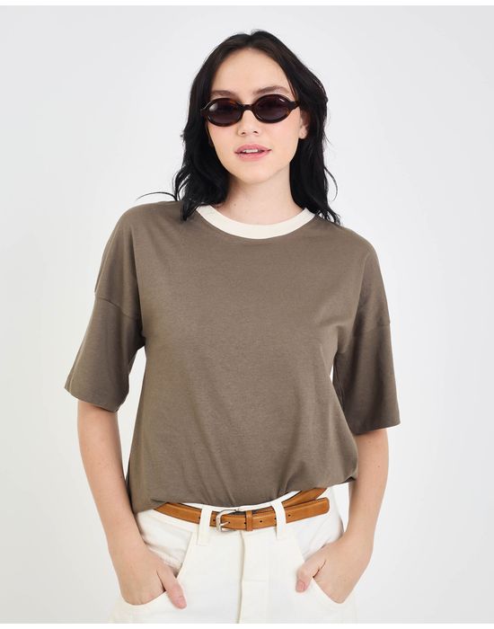 T-shirt malha ebi cinza
