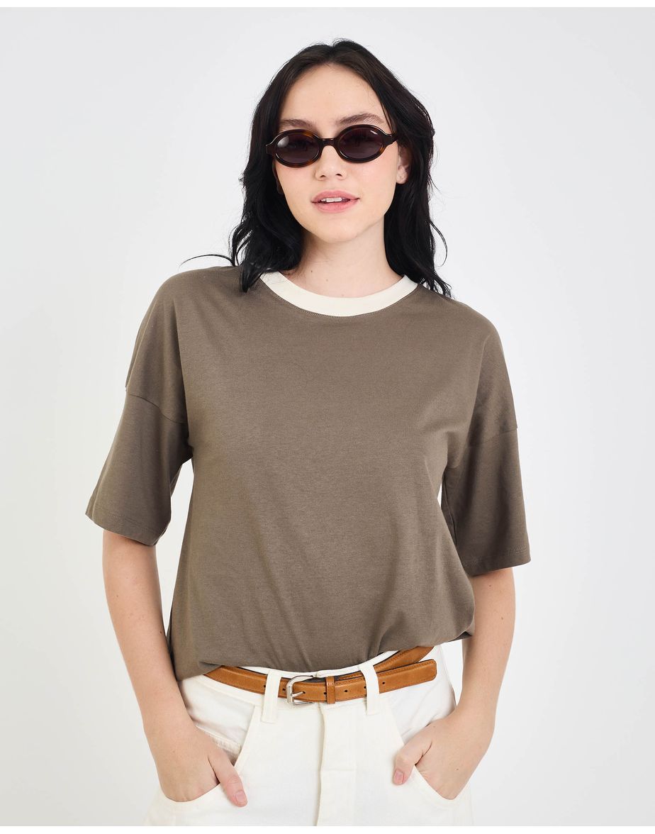 T-shirt malha ebi cinza