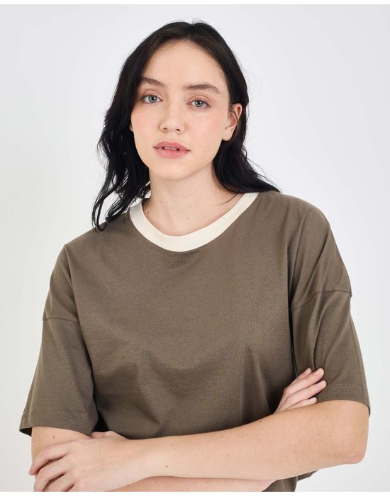T-shirt malha ebi cinza