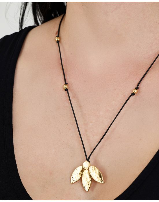 Colar folha ebi dourado