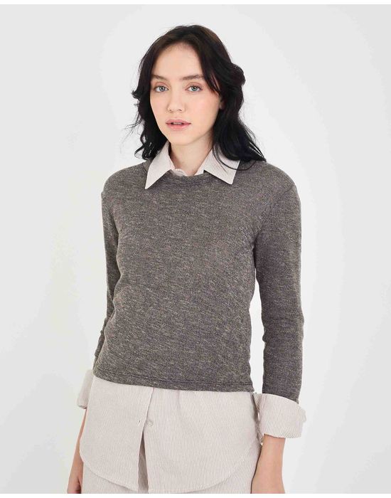 Camiseta malhada ebi cinza