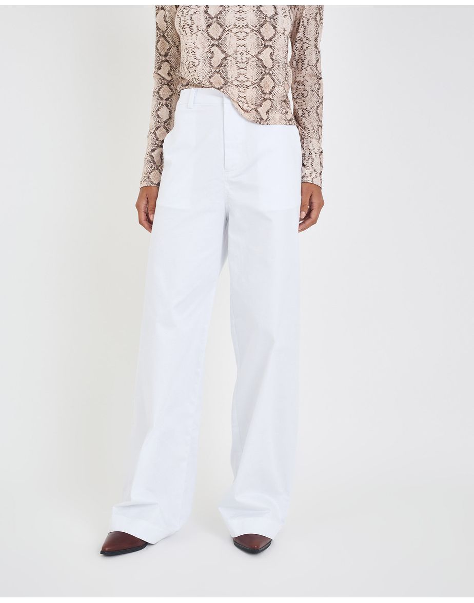 Calça plana ebi off-white