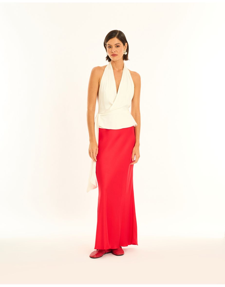 Blusa transpasse ala off-white
