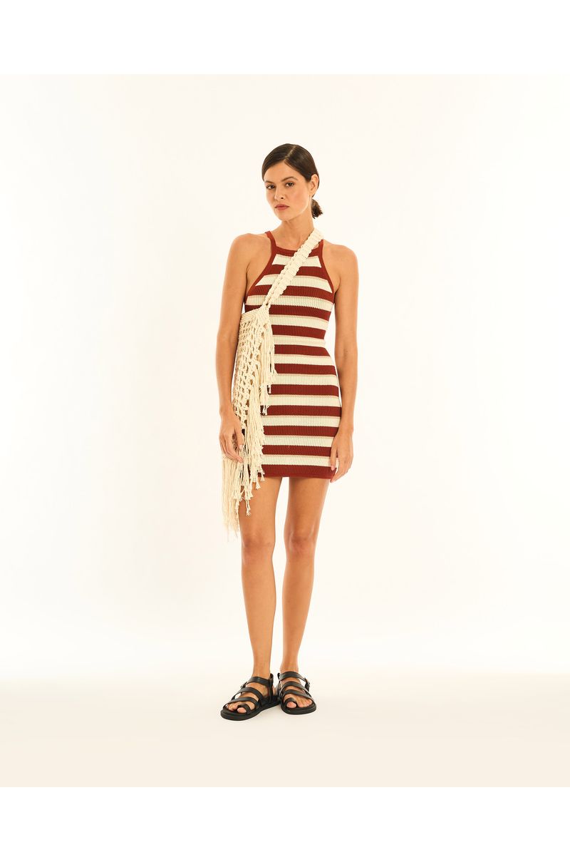 Vestido tricot ala listrado