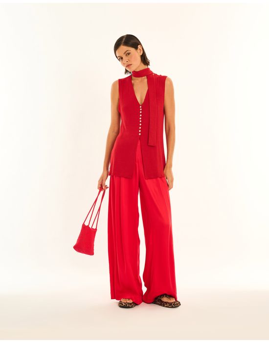 Calça slim ala vermelho