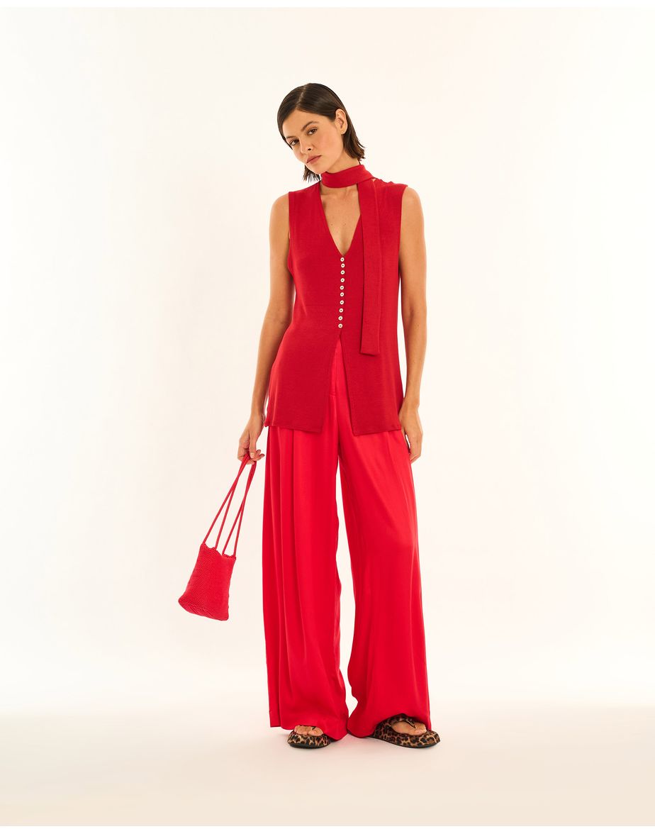 Calça slim ala vermelho
