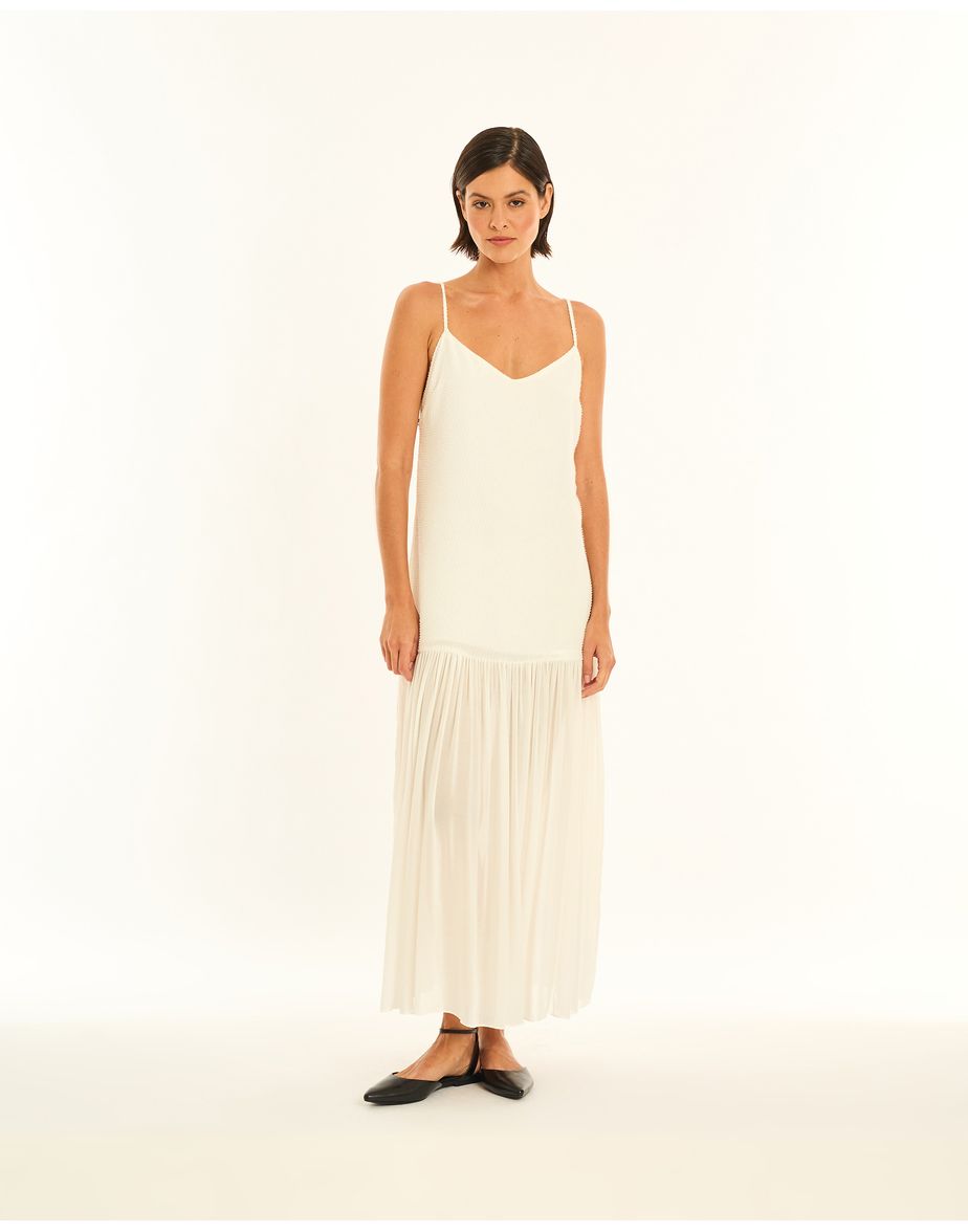 Vestido pluma ala off-white