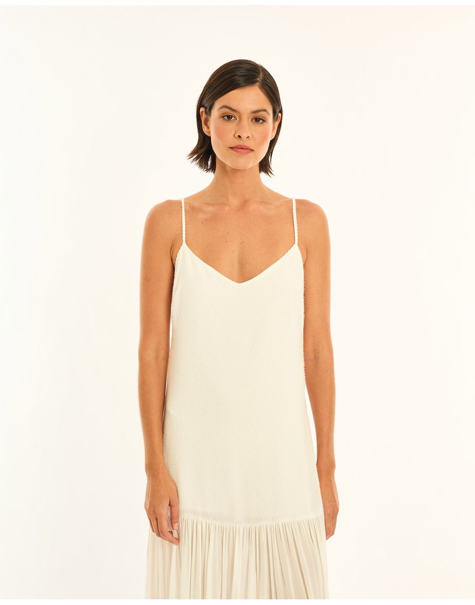 Vestido pluma ala off-white