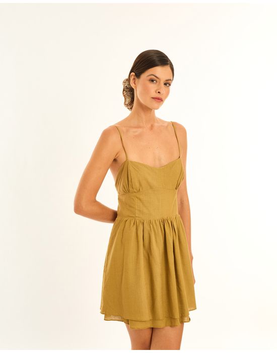 Vestido amber ala marrom