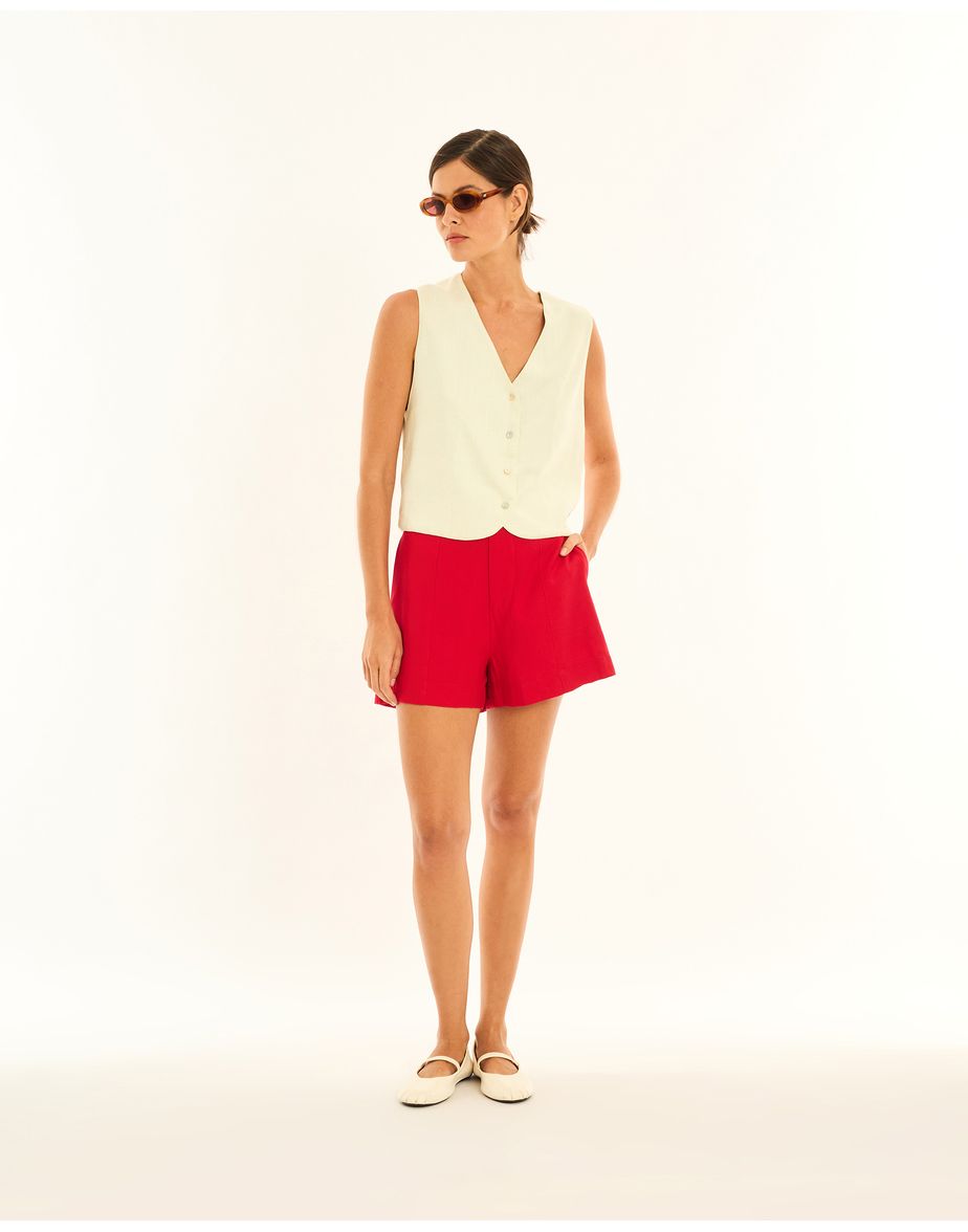 Short alto ete vermelho