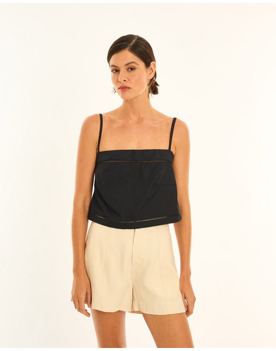 Top detalhe bos preto