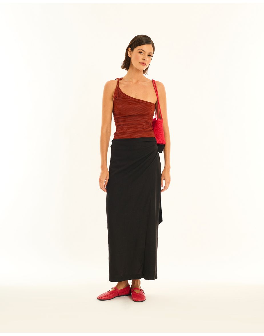 Blusa tricot ala  marrom
