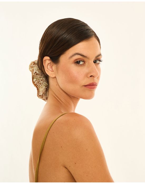 Scrunchie crochet ala  off-white