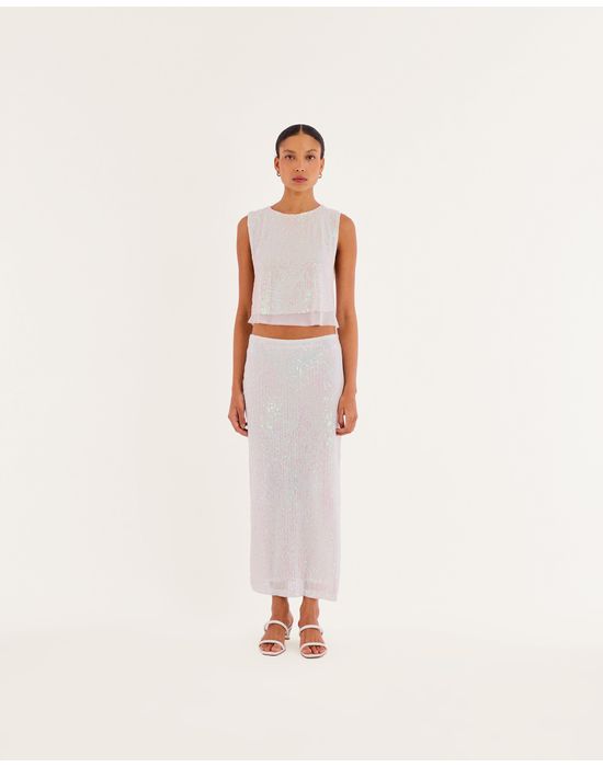 Saia paetê alt off-white