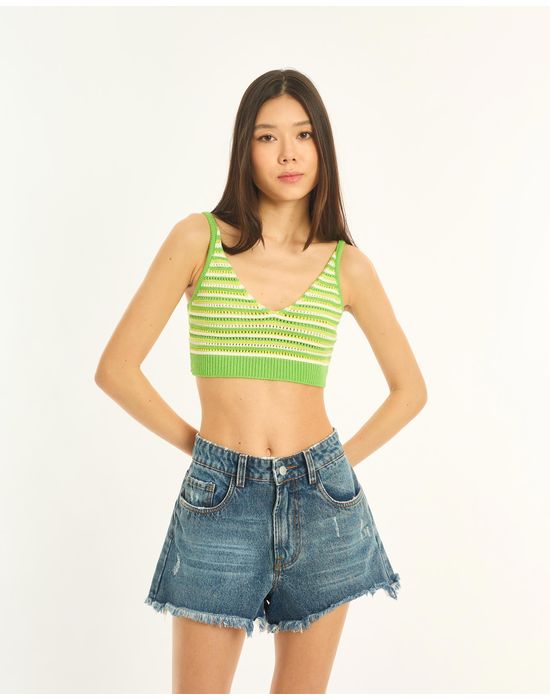 Top tricot conjunto tec verde