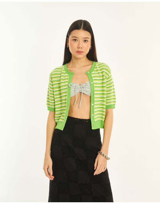 Blusa tricot tec verde