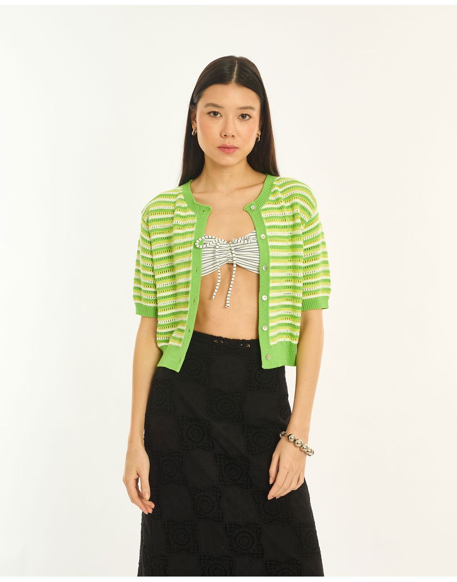 Blusa tricot tec verde