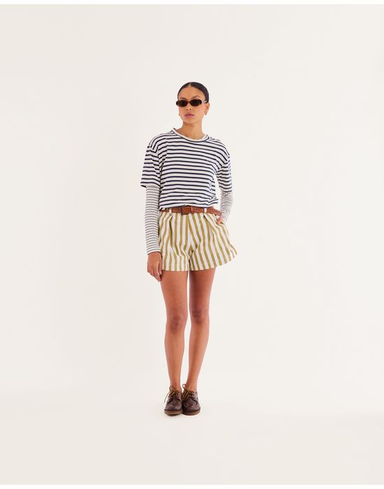 Short listras nav listrado verde